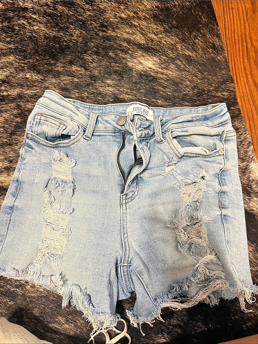 Judy Blue Distressed Denim Jean Shorts Size Medium